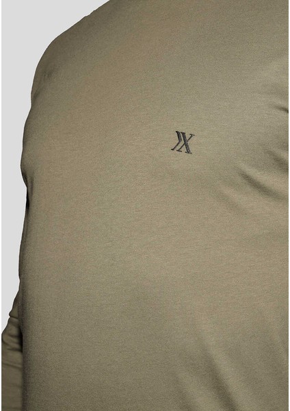 Season 0 Yaka Uzun Kol Tshirt - Haki fırsatları
