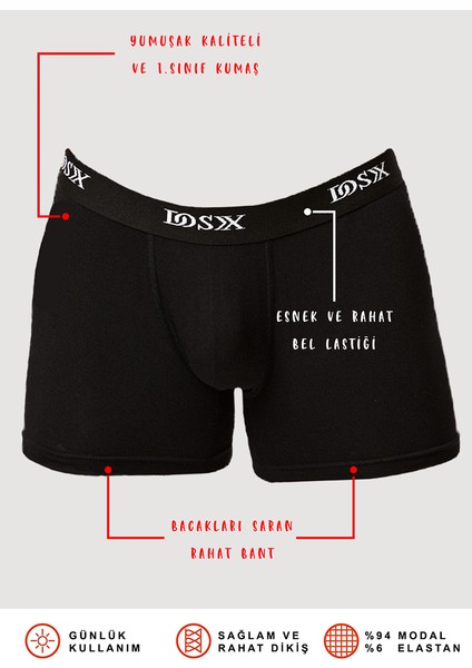 Modal Elastan Klasik Boxer 2'Li