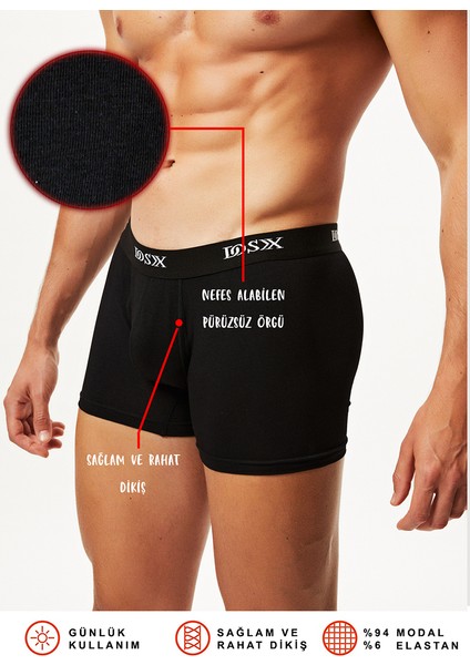 Modal Elastan Klasik Boxer 2'Li