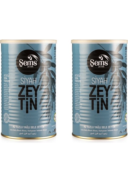 Şems Siyah Sele Zeytin 900 Gr 261-290 Kalibre ( 2'li Ekonomik Paket )