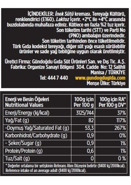 Silindir Tereyağı 1000G 3lü