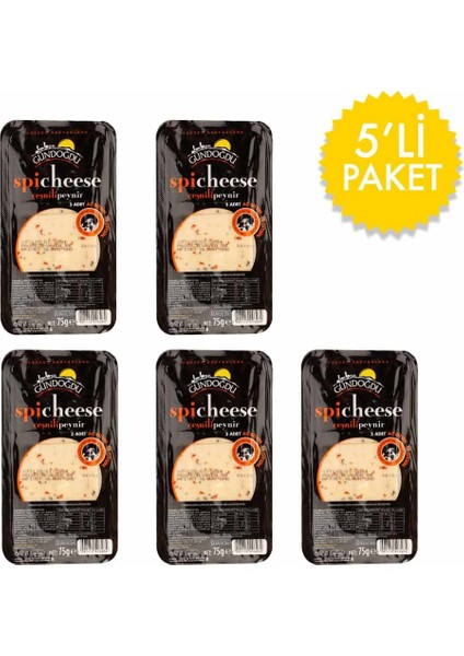 Kaşar Peynir Dilimli Çeşnili 75 gr 5'li
