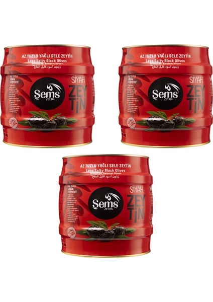 Şems Siyah  Zeytin 2 Kg 291-320 Kalibre  (3'lü Ekonomik Paket )