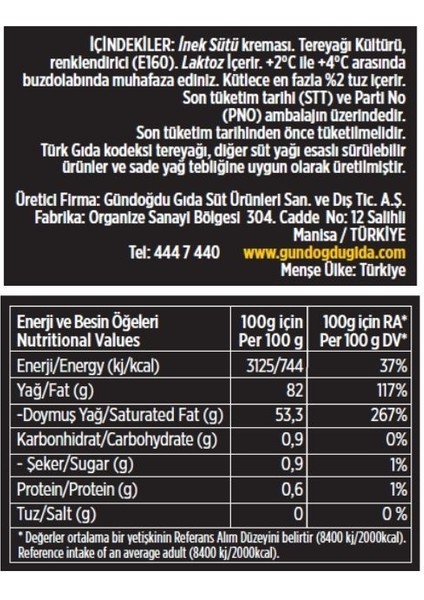 Silindir Tereyağı 1 kg