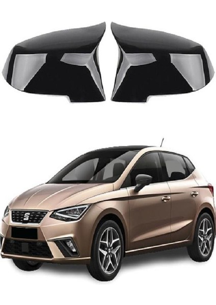 X-Large Garage Seat Ibiza 2017- Araca Özel Batman Yarasa Ayna Kapağı Pianoblack