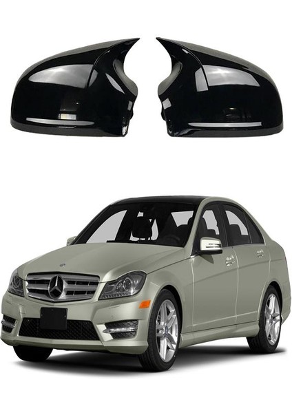 X-Large Garage Mercedes C Serisi W204 Araca Özel Batman Yarasa Ayna Kapağı Pianoblack