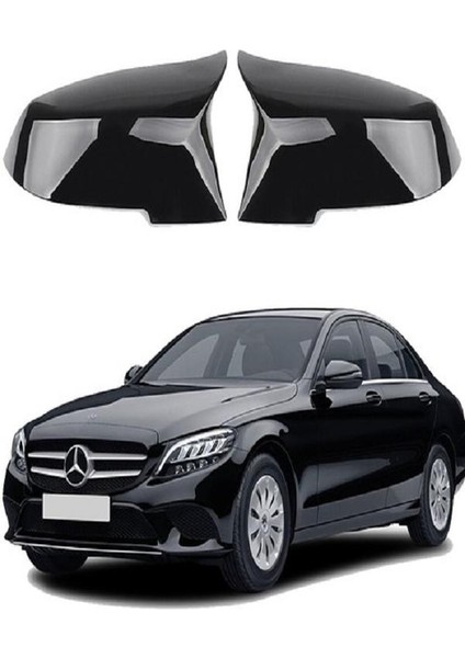 Mercedes C Serisi W205 Araca Özel Batman Yarasa Ayna Kapağı Pianoblack