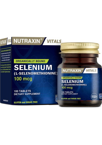 Takviye Edici Gıda Nutraxin Selenium 100 Mcg 100 Tablet
