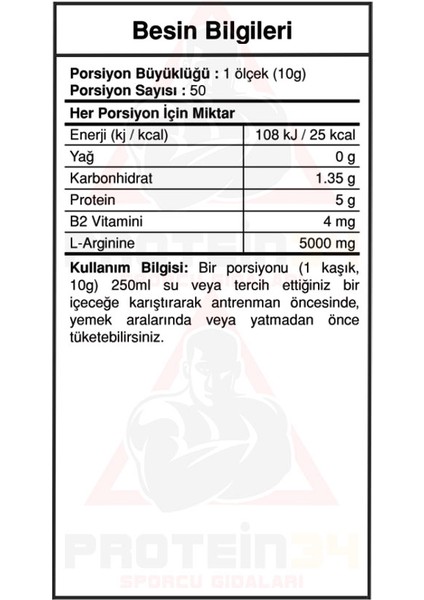 Bigjoy Arginine Powder 500 Gr Limon Aromalı