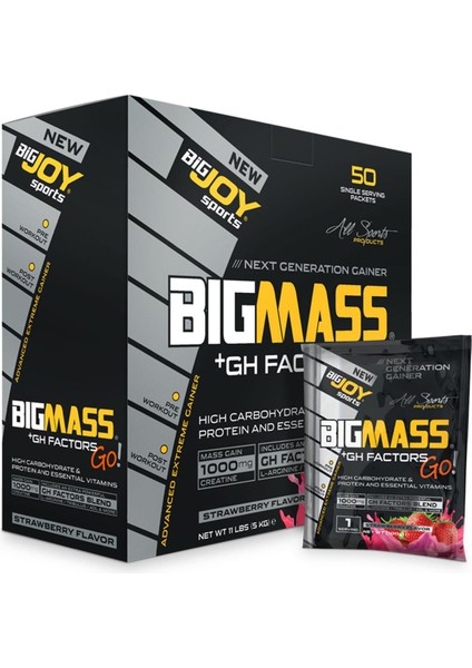 Bigjoy Mass Gh Factors Çilek Aromalı 50 Saşe Karbonhidrat Tozu