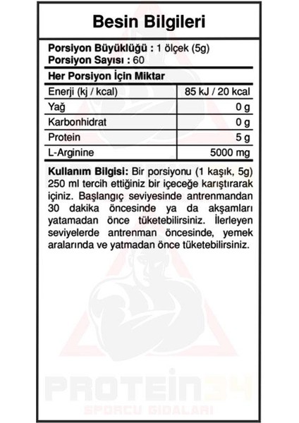 Bigjoy Aromasız Arginine Powder 300 Gr fiyatları