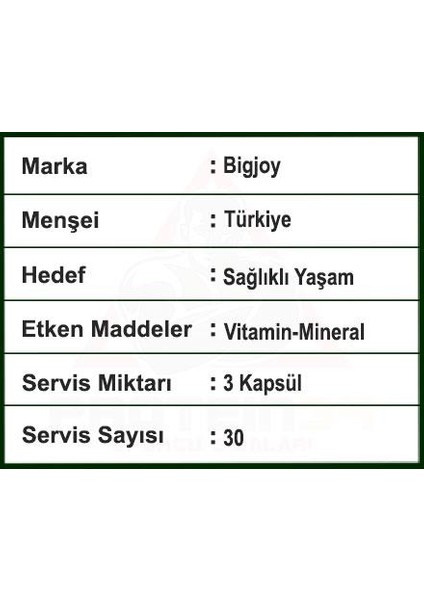 Multibig Vitamin Mineral 90 Kapsül Kompleks Vitamin fırsatları