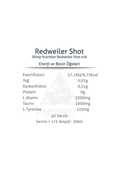 Redweiler Shot 20 Ampul modelleri