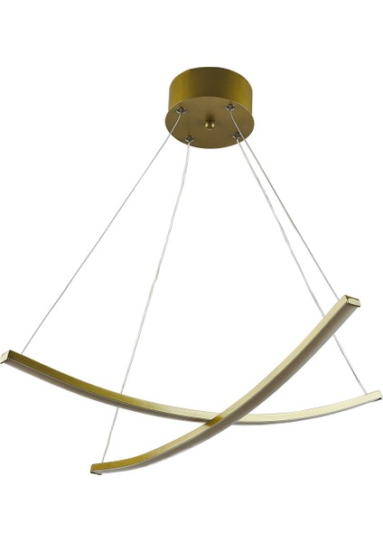 Almira Gold Kasa Beyaz Renkli Modern Ledli Ikili Avize
