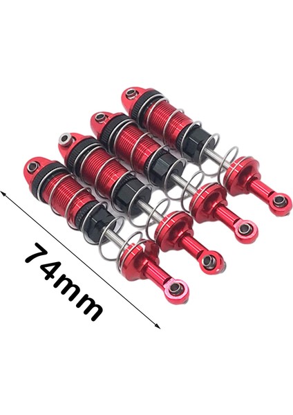 4pcs 1:10 Rc 74MM Şok Emici Damper 4WD Model Kamyon Değiştirmeleri Kırmızı (Yurt Dışından)