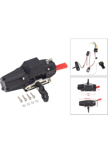 SCX10 D90 Rc Yedek Parçalar Için Ölçek Rc Motor Vinç Rc Metal Vinç Siyah (Yurt Dışından)