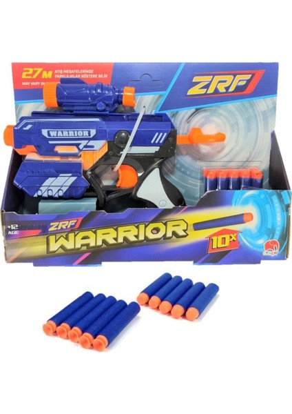 Warrior Sünger Mermi Atan Tabanca 27 Metre Atış 10 Mermili Nerf