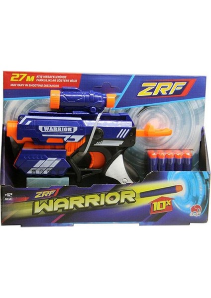 Warrior Sünger Mermi Atan Tabanca 27 Metre Atış 10 Mermili Nerf