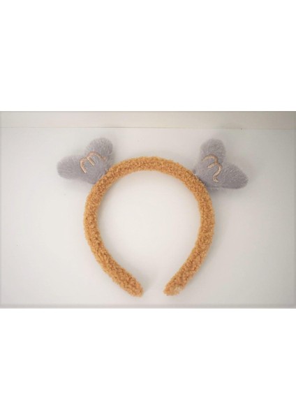 Geyik Boynuzu Peluş Taç Kahverengi Taç Kadın Kız Saçtoka 11186 fiyatları