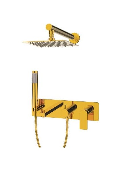 Water Flowbox Sistemleri Ankastre Banyo Bataryası Yatay 3f Altın