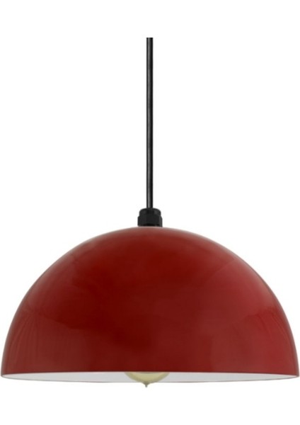 Kırmızı Içi Beyaz Metal Sarkıt Avize 30 cm