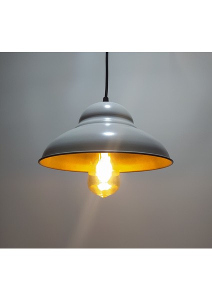 Retro Rustik Vintage Metal Sarkıt Avize Beyaz Içi Altın fiyatları