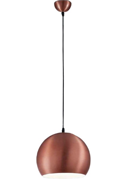 Retro Rustik Bakır Içi Beyaz Metal Sarkıt Avize 20 cm