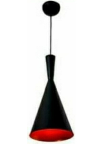 Siyah Içi Kırmızı Metal Sarkıt Avize B03