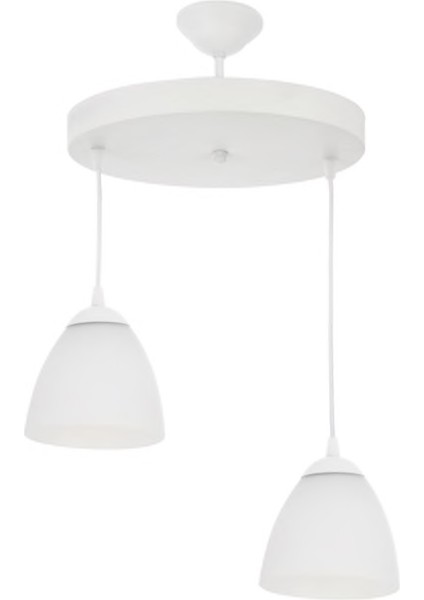 Modern Spor Ikili Avize 30 cm En Opal Camlı