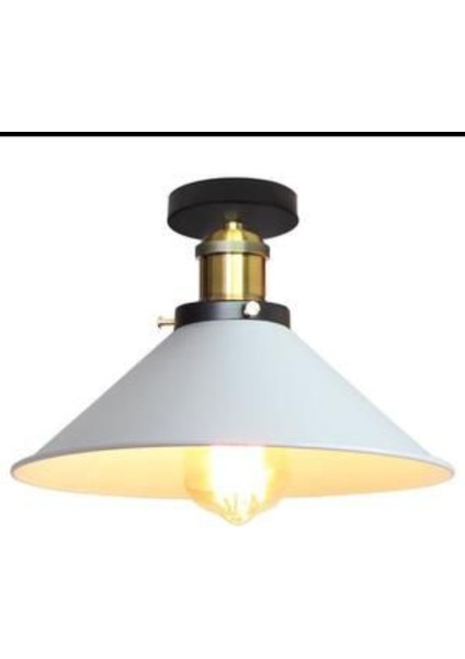 Retro Rustik Avize 30 cm Beyaz Avize Plofonyer