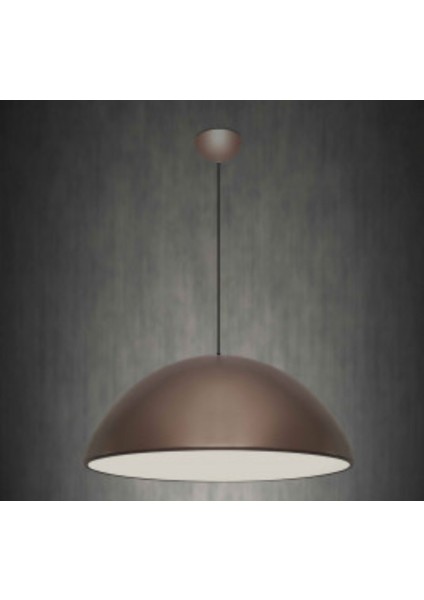 Retro Rustik Metal Sarkıt Avize 40 cm Kahve Içi Beyaz