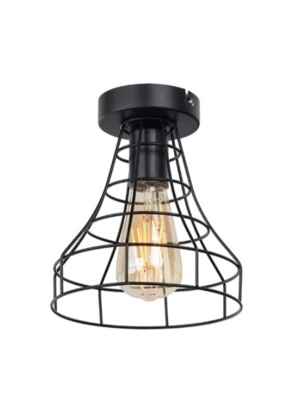 Mylight S Retro Rustik Konik Kafes Armatür Avize