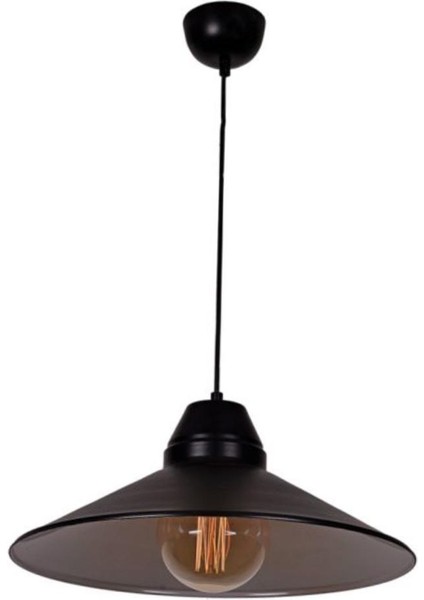 Retro Rustik Siyah Içi Beyaz Betal Sarkıt Avize