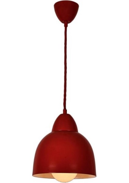 Metal Sarkıt Avize Kırmızı Içi Beyaz