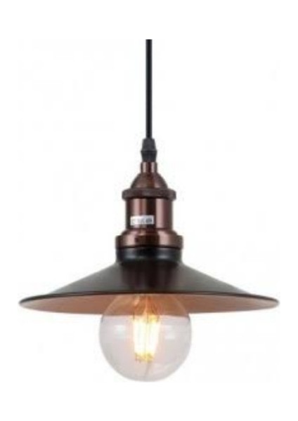 Retro Siyah Içi Sarı Metal Sarkıt Bakır Askılı 23CM