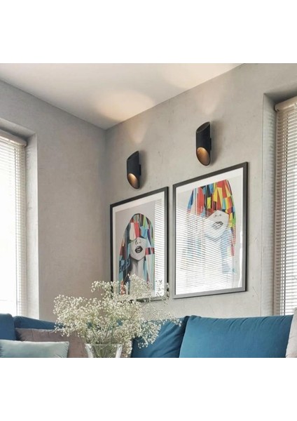 Retro Rustik Çift Yönlü Metal LED Aplik Ampul Dahildir G-9 LED