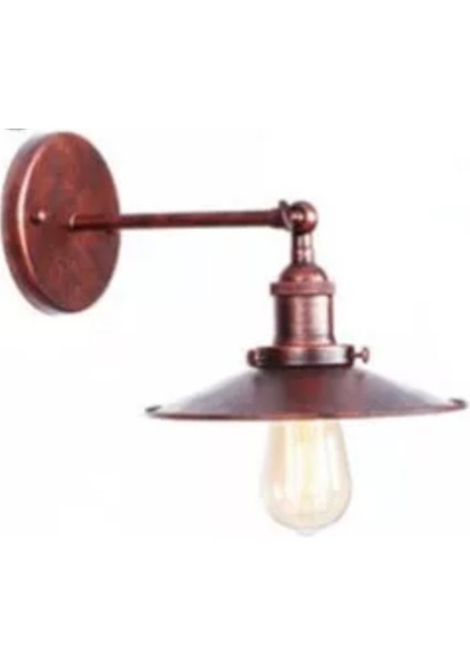 Retro Rustik Bakır Eskitme Aplik 23CM En Duvar Lambası