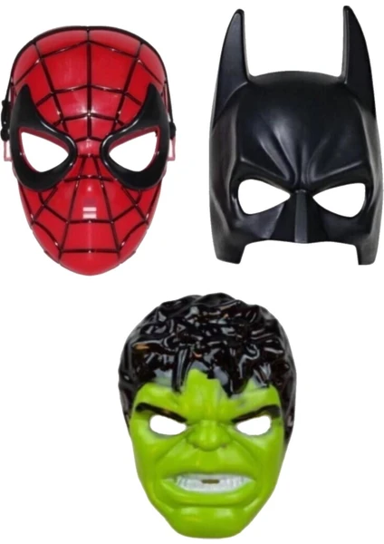 Hyd Spiderman Örümcek Adam Batman ve Hulk 3'lü Maske Set