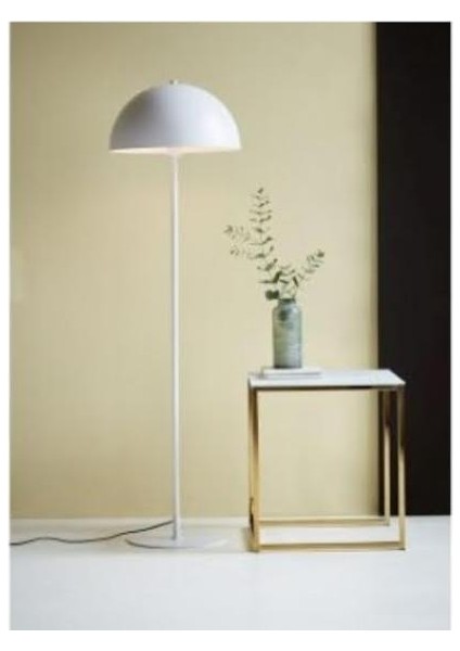 Modern Metal Mat Beyaz Lambader Köşe Lambası En 40 cm