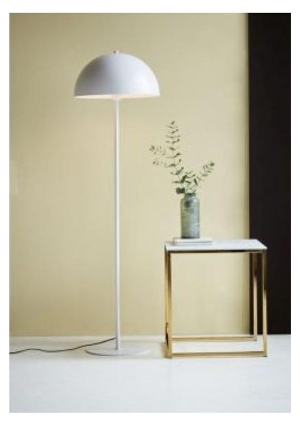Modern Metal Mat Beyaz Lambader Köşe Lambası En 40 cm