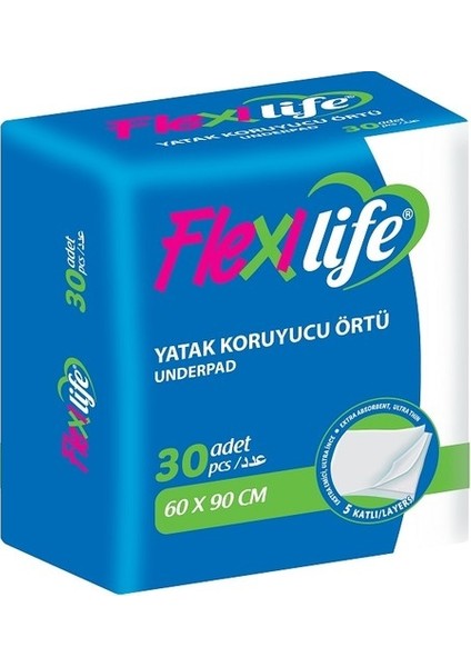 Flexi Life Flexilife Yatak Koruyucu Örtü Köpek Çiş Pedi 60X90 cm  30 Adet 2 Paket