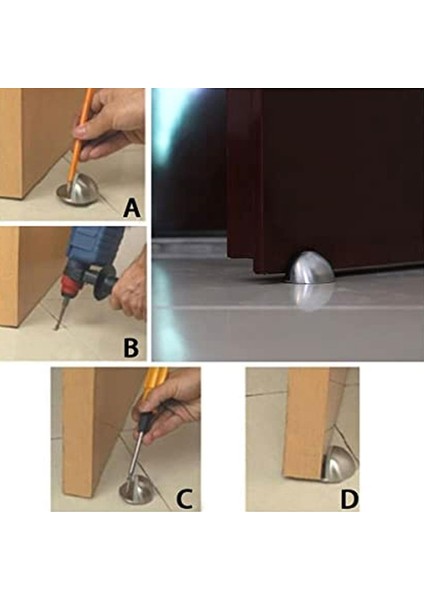 Yarımay Kapı Stoperi Tamponu Vidalı Metal Kapı Stopu Inox
