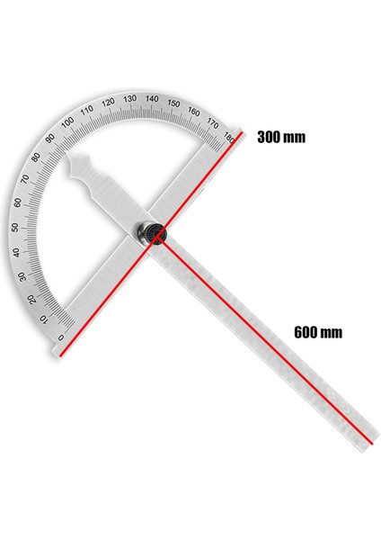 Dw Açılı Iletki Gönye Açı Ölçer 300-600 mm Ölçüm Cetveli