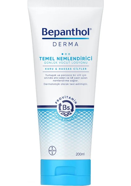 Derma Temel Nemlendirici Kuru Hassas Ciltler Losyon 200 ml