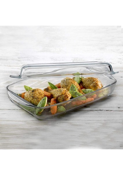 2 Li Dikdörtgen Kapaklı Borcam Tencere Seti 2 Boy 4 Prç.