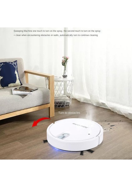 Jallen Gabor Robot Süpürge Kablosuz Süpürge Sessiz Süpürme Paspas Nemlendirme Vakum Temizleme Akıllı Süpürge(Beyaz) (Yurt Dışından)