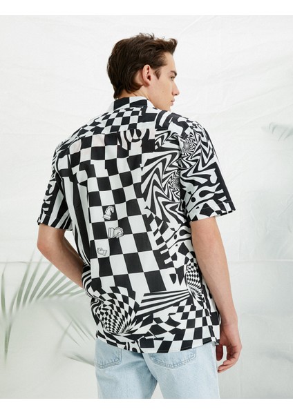 Satranç Baskılı Kısa Kollu Gömlek fırsatları