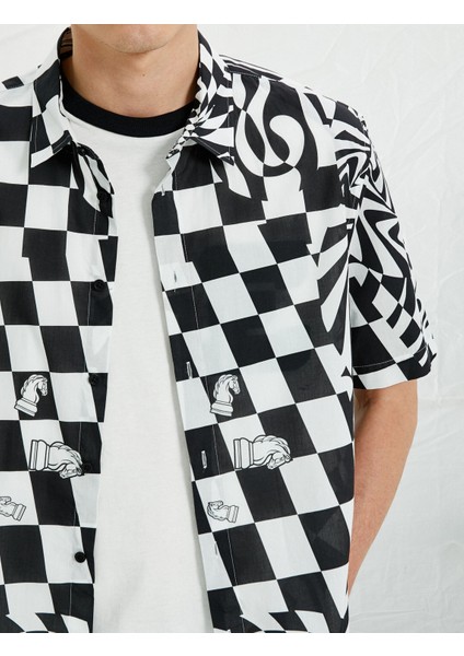 Satranç Baskılı Kısa Kollu Gömlek indirimleri