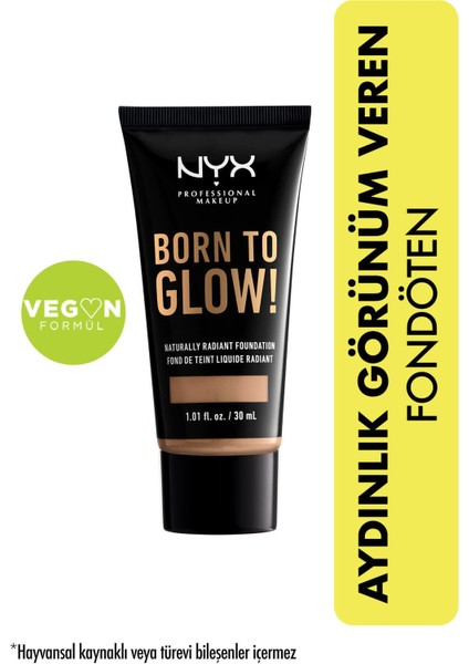 Nyx Fondöten - Born To Glow! Naturally Radiant Foundation 12 Classic Tan