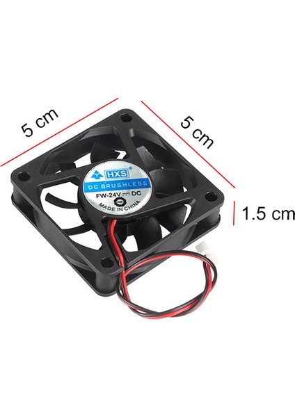 Dc 24V 5cm 2 Pinli Soğutucu Fan 5X5X1,5 cm Fan